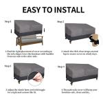 Easy-Going Heavy Duty 2 Seater Outdoor Loveseat Cover, Waterproof Windproof Patio Furniture Sofa Cover with Air Vent (58Wx32.5Dx31H inch, Gray/Dark Gray)