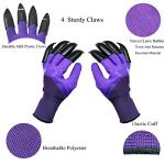 DCCPAA Garden Gloves with Claws 2 Pairs（Two Hands with Claws for Digging, Planting, Weeding, Seeding-Waterproof, Best Gardening Gifts for Men and Women-Purple+Green