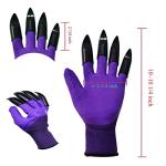 DCCPAA Garden Gloves with Claws 2 Pairs（Two Hands with Claws for Digging, Planting, Weeding, Seeding-Waterproof, Best Gardening Gifts for Men and Women-Purple+Green