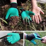 DCCPAA Garden Gloves with Claws 2 Pairs（Two Hands with Claws for Digging, Planting, Weeding, Seeding-Waterproof, Best Gardening Gifts for Men and Women-Purple+Green