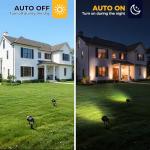 L LOHAS LED 5W Dusk to Dawn Outdoor Lighting, Auto On/Off 3000K Landscape Outdoor Spotlight, IP66 Waterproof Plug in Spot Lights for Yard, Garden, House, Pathway, Plant, UL Listed (2 Pack)