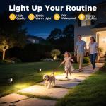 L LOHAS LED 5W Dusk to Dawn Outdoor Lighting, Auto On/Off 3000K Landscape Outdoor Spotlight, IP66 Waterproof Plug in Spot Lights for Yard, Garden, House, Pathway, Plant, UL Listed (2 Pack)