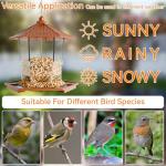 Yieach Hanging Bird Feeder for Outdoors,Large Hopper Squirrel Proof Birdfeeder for Cedar,Red,Cardinal,Blue Jay and Wild Birds,Easy to Feel Birdhouse & Bird Seed Feeder & Gazebo for Outside,Tree,Brown