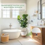 Fielda 8/10/12 Inch Self Watering Pots for Indoor/Outdoor Plants - Large Plastic Planter with Drainage Holes, Water Level Indicator & Deep Reservoir, Modern Decorative Flower Pots (White)