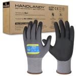 HANDLANDY 6 Pairs Safety Work Gloves with MicroFoam Nitrile Coated - Max Abrasion Resistance Nylon Gloves with Grip for Men & Women, Ideal for DIY, Mechanic, Construction, Gardening - Large