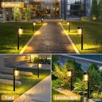 Mancra Solar Pathway Lights Outdoor, 10 Pack Metal & Glass Solar Lights Outdoor Waterproof Landscape Path Lights for Outside Yard Lawn Walkway Driveway Garden Decor
