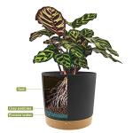 QCQHDU 6.5 inch Plant Pot, 2 Pack Planters for Indoor Plants with Drainage Holes & Saucer, Outdoor Flower Pots Home Garden Modern Decor