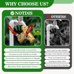 Hose Splitter 2 Way Heavy Duty Brass Garden Hose Splitter with 304 Stainless Steel Long Handle Outdoor Full Flow Hose Splitter Connector,Y Valve 3/4 Inch GHT Thread