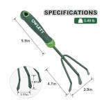 Owlett Garden Hand Rake, 3 Prong Hand Cultivator Garden Tool with Ergonomic Rubber Handle, Manual Small Hand Rake Soil Tiller for Digging, Aerating Soil, Weeding, Cultivating with Hanging Hole