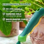 Owlett Garden Hand Rake, 3 Prong Hand Cultivator Garden Tool with Ergonomic Rubber Handle, Manual Small Hand Rake Soil Tiller for Digging, Aerating Soil, Weeding, Cultivating with Hanging Hole