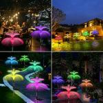 Weepong Solar Garden Lights 3 Pack New Upgraded Solar Lights Outdoor Waterproof 7 Color Changing Double Jellyfish and Star Flower Garden Decor Yard Lawn Christmas Outdoor,Gifts for Mother's Day Women