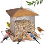 IWNTWY Bird Feeder, Heavy Duty Metal Bird Feeders for Outdoor Hanging, Wild Birdfeeder with Buckle for Garden Yard Outside Backyard, 3.5LB Large Capacity