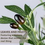 Realiflora Olive Trees Artificial Indoor, 5FT Tall Faux Olive Tree with White Tall Planter, Artificial Plants with Natural Wood Trunk and Lifelike Fruits for Home Office Decor (5FT)