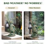 MININOVA Rabbit Garden Statues with Solar Lantern Bunny Outdoor Resin Sculpture for Patio Yard Lawn Decorations Gifts for Mother’s Day Housewarming Christmas