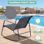 Ainfox 3 Piece Patio Outdoor Furniture Set, Textilene Fabric Patio Conversation Bistro Set with Rocking Bistro Chairs and Table, Small Patio Furniture Set for Backyard, Lawn, Garden, Poolside