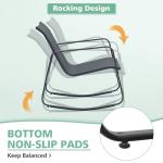 Ainfox 3 Piece Patio Outdoor Furniture Set, Textilene Fabric Patio Conversation Bistro Set with Rocking Bistro Chairs and Table, Small Patio Furniture Set for Backyard, Lawn, Garden, Poolside