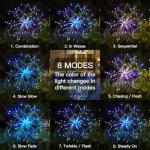 suddus Solar Garden Lights Outdoor Waterproof Decorative, 2Pack 150LED Firework Lights 8 Modes, Multicolor Solar Fairy Light for Yard, Patio, Pathway, Flowerbed Party Wedding Decor