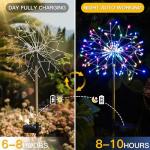 suddus Solar Garden Lights Outdoor Waterproof Decorative, 2Pack 150LED Firework Lights 8 Modes, Multicolor Solar Fairy Light for Yard, Patio, Pathway, Flowerbed Party Wedding Decor