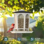 2 Pack Solar Bird Feeders for Outdoors Hanging - Attract Wild Birds & Cardinals, Elegant Minimalist Design, Garden Décor, Unique Gift