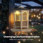 2 Pack Solar Bird Feeders for Outdoors Hanging - Attract Wild Birds & Cardinals, Elegant Minimalist Design, Garden Décor, Unique Gift