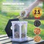 2 Pack Solar Bird Feeders for Outdoors Hanging - Attract Wild Birds & Cardinals, Elegant Minimalist Design, Garden Décor, Unique Gift