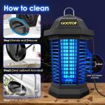 GOOTOP Bug Zapper Outdoor, Mosquito Zapper, 3 Prong Plug in Electric Fly Zapper, Mosquito Killer, Fly Traps, Flying Insects Zapper Indoor Outdoor 90-130V, 4200V, ABS Plastic Outer (Black)