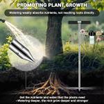 Deep Root Watering Tool for Trees Watering Spike with Fertilizer Bottle | Stainless Steel Root Feeder for Trees Irrigation System for Outdoor Garden, Plant & Shrubs Growth with Brass Valve | T-Handle