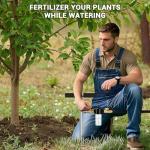 Deep Root Watering Tool for Trees Watering Spike with Fertilizer Bottle | Stainless Steel Root Feeder for Trees Irrigation System for Outdoor Garden, Plant & Shrubs Growth with Brass Valve | T-Handle