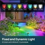 Linkind RGB Christmas Solar Lights Outdoor Waterproof IP67 StarRay Color Changing Spot Lights Outdoor for Yard Garden Pathway Holiday Christmas Decorations (Multicolor, 2 Pack)