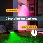 Linkind RGB Christmas Solar Lights Outdoor Waterproof IP67 StarRay Color Changing Spot Lights Outdoor for Yard Garden Pathway Holiday Christmas Decorations (Multicolor, 2 Pack)