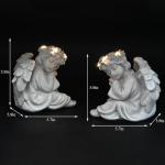Juliahestia Angel Statue Garden Decor for Outside Solar Outdoor Decorations Patio Cherub Christmas Yard Porch Home Lawn Art Light up Figurine Memorial Sculpture Gift for Mom Mother Grandma