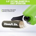 WORKPRO 7.2V Electric Pruning Shears, Battery Powered Pruning Shears, Cordless Tree Pruner, 0.8 Inch Cutting Diameter, Branch Cutter Gardening Scissors with Rechargeable Battery