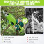 WORKPRO 7.2V Electric Pruning Shears, Battery Powered Pruning Shears, Cordless Tree Pruner, 0.8 Inch Cutting Diameter, Branch Cutter Gardening Scissors with Rechargeable Battery