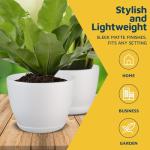 Lifemaster Eco Friendly Plant Pot Set -5-Pack Home Decor Flower Indoor and Outdoor Plastic Pots with Drainage Holes, Assorted Sizes (7", 6.6", 6", 5.3", 4.8") - Stackable Garden Versatile Planters