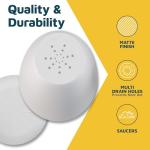 Lifemaster Eco Friendly Plant Pot Set -5-Pack Home Decor Flower Indoor and Outdoor Plastic Pots with Drainage Holes, Assorted Sizes (7", 6.6", 6", 5.3", 4.8") - Stackable Garden Versatile Planters