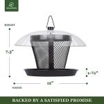 Kingsyard Bird Feeder for Outside, Dual-Use Metal Mesh Wild Bird Feeder with Weatherproof Dome Dual, 2.5 lbs Seed Capacity for Finch Cardinal