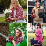 WZQH Leather Work Gloves for Women, Medium Glove for Gardening, Tig/Mig Welding, Construction, Chainsaw, Farm, Ranch, etc. Cowhide, Cotton Lined, Utility, Firm Grip, Durable. Rose Red - Grey M