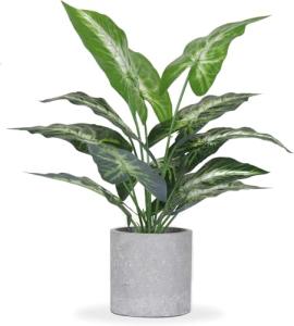 JC nateva 16" Small Fake Plants Artificial Tropical Faux Plants Indoor for Office Desk Shelf Bathroom Home Decor