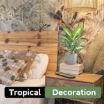JC nateva 16" Small Fake Plants Artificial Tropical Faux Plants Indoor for Office Desk Shelf Bathroom Home Decor
