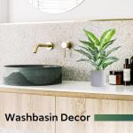 JC nateva 16" Small Fake Plants Artificial Tropical Faux Plants Indoor for Office Desk Shelf Bathroom Home Decor