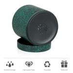 Meowell 6/5/4 inch Plant Pots, 3 Pack Cylinder Flower Pots for Small Indoor Outdoor Plants, Plastic Planters with Drainage Holes and Saucers for Garden Succulent Plants, Black with Green Speckles