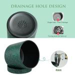 Meowell 6/5/4 inch Plant Pots, 3 Pack Cylinder Flower Pots for Small Indoor Outdoor Plants, Plastic Planters with Drainage Holes and Saucers for Garden Succulent Plants, Black with Green Speckles