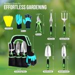 8 PCS Gardening Tools Set with Bag | Heavy-Duty Rust-Proof Hand Tools with Plastic Handles Includes 15 Plant Tags | Ideal Gift for Women, Men, Mom, Dad & Gardeners