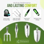 8 PCS Gardening Tools Set with Bag | Heavy-Duty Rust-Proof Hand Tools with Plastic Handles Includes 15 Plant Tags | Ideal Gift for Women, Men, Mom, Dad & Gardeners