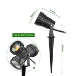 Z Outdoor Landscape LED Lighting 5W Waterproof Graden Lights COB Led Spotlights with Spiked Stand for Lawn Decorative Lamp US 3- Plug 3500K Warm White Lights (2 Packs)