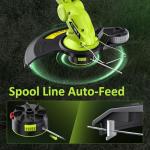 JAGROM Electric String Trimmer Cordless with 2x2.0Ah Battery, 20V Battery Powered 12-inch Lawn Mover & Edger Lawn Tool with Charger, Powered Grass Trimmer with 8pcs Spool Line for Yard, Garden, Green