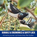 Aimerla Gardening Tools Set of 9 Heavy Duty Garden Tools with Non-Slip Rubber Grip with Large Garden Bag, Durable for Garden, Weeding, Gifts for Women,Men