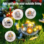 YDKOJGW Solar Garden Outdoor Statues with Succulent and 7 LED Lights - Lawn Decor Tortoise Statue for Patio, Balcony, Yard Ornament - Unique Housewarming Gifts (Gray Turtle)