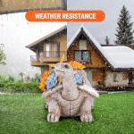 YDKOJGW Solar Garden Outdoor Statues with Succulent and 7 LED Lights - Lawn Decor Tortoise Statue for Patio, Balcony, Yard Ornament - Unique Housewarming Gifts (Gray Turtle)