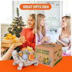 YDKOJGW Solar Garden Outdoor Statues with Succulent and 7 LED Lights - Lawn Decor Tortoise Statue for Patio, Balcony, Yard Ornament - Unique Housewarming Gifts (Gray Turtle)